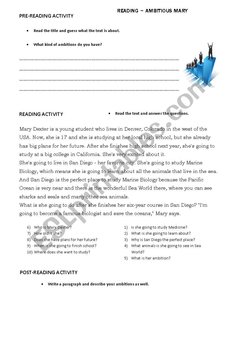 Ambitions worksheet