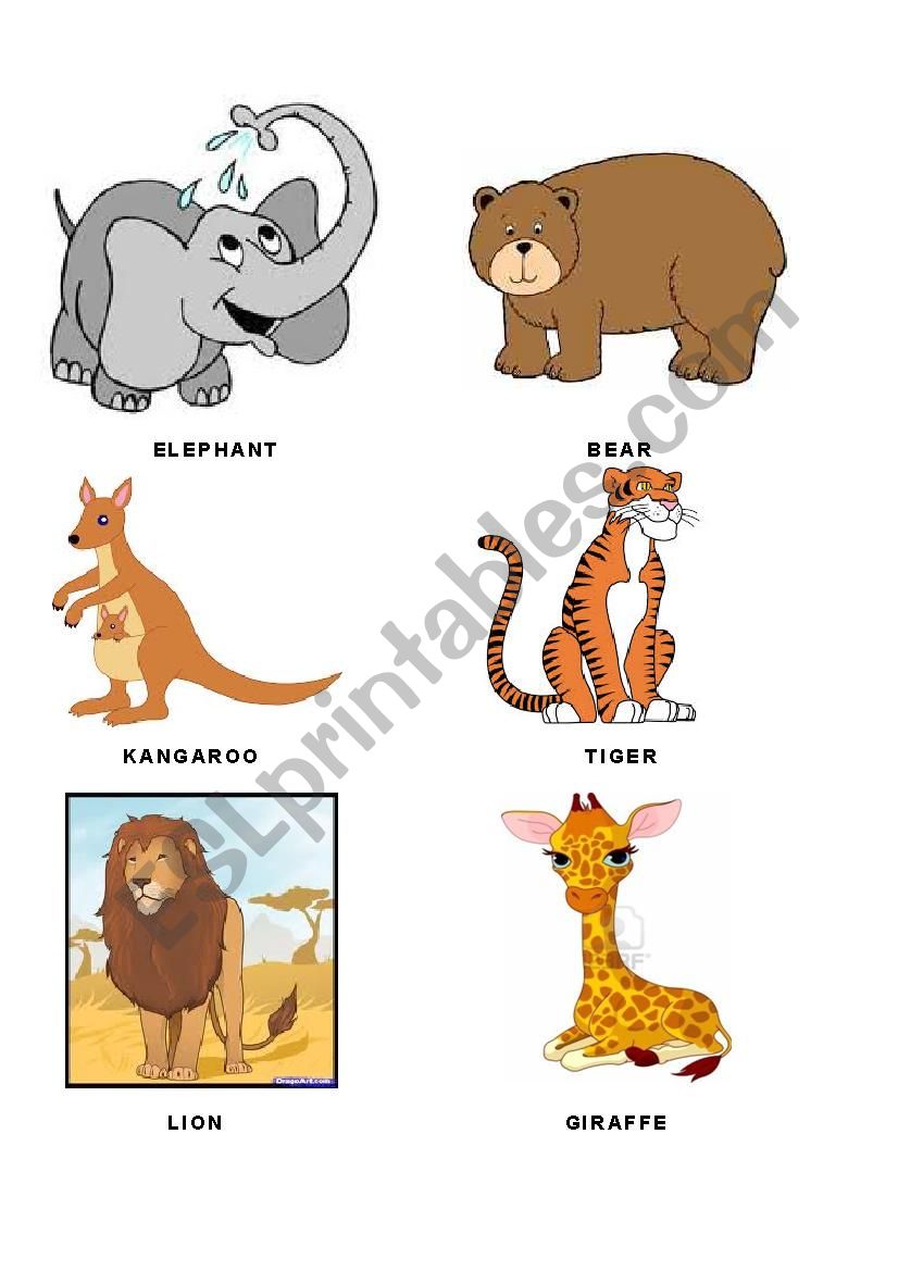 Wild Animals - Flashcards worksheet