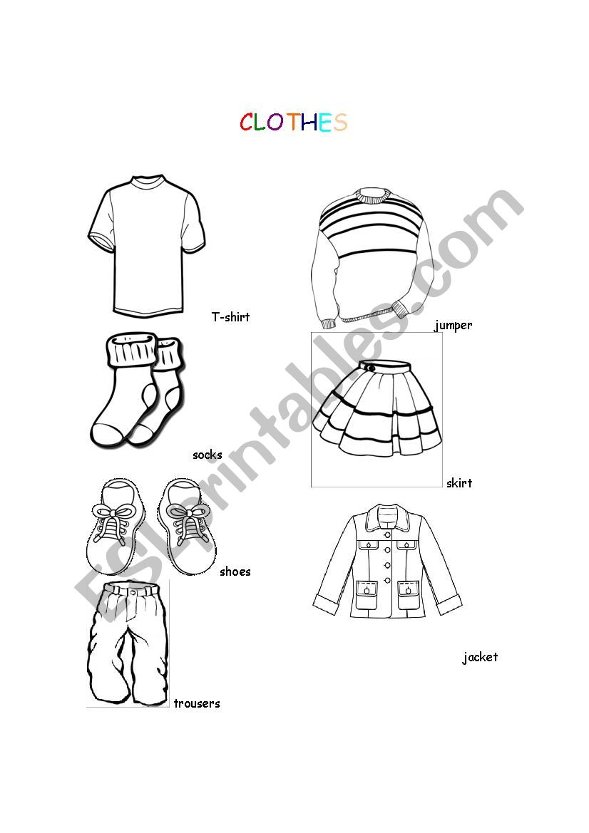 Clothes worksheet