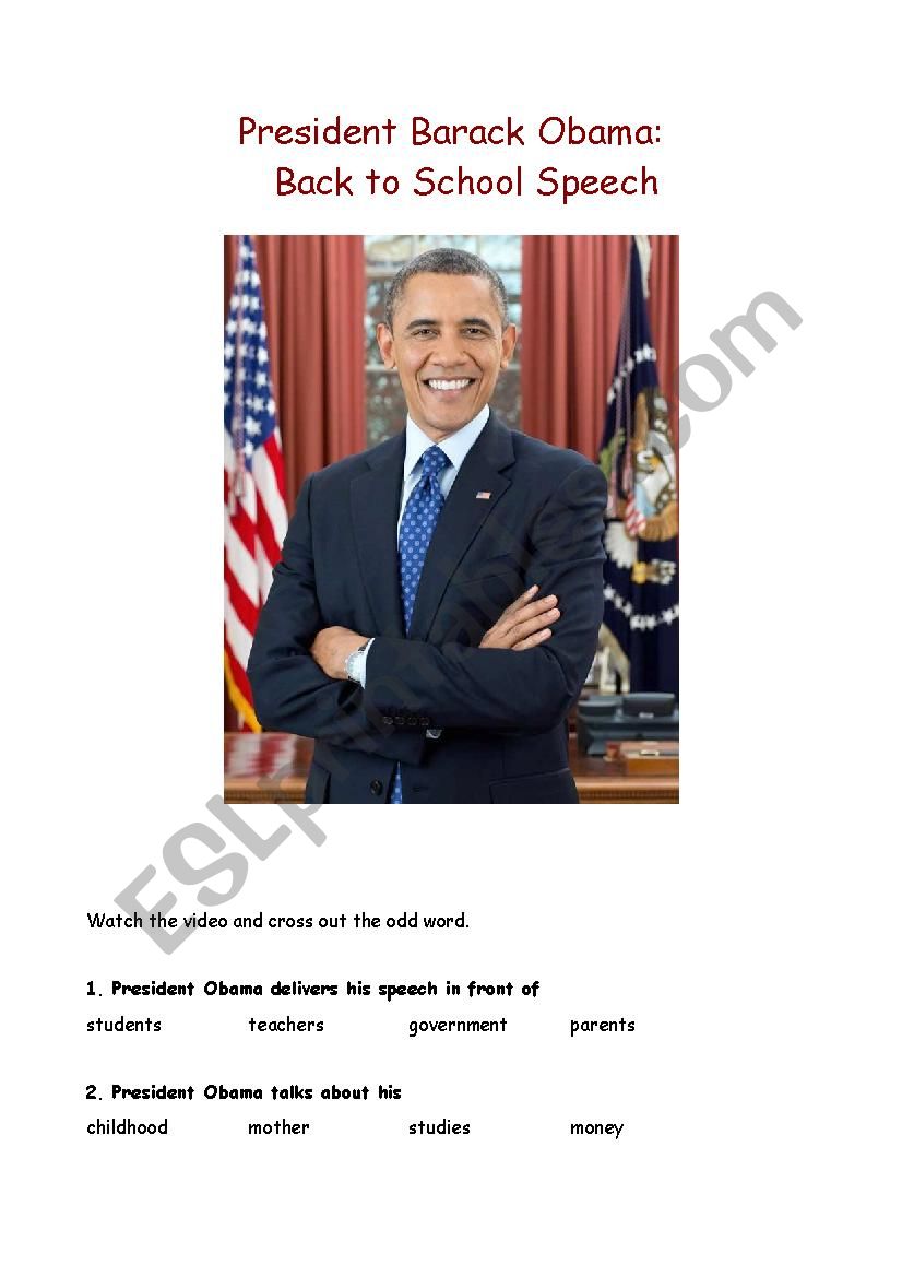 President Barack Obama Back to School Speech