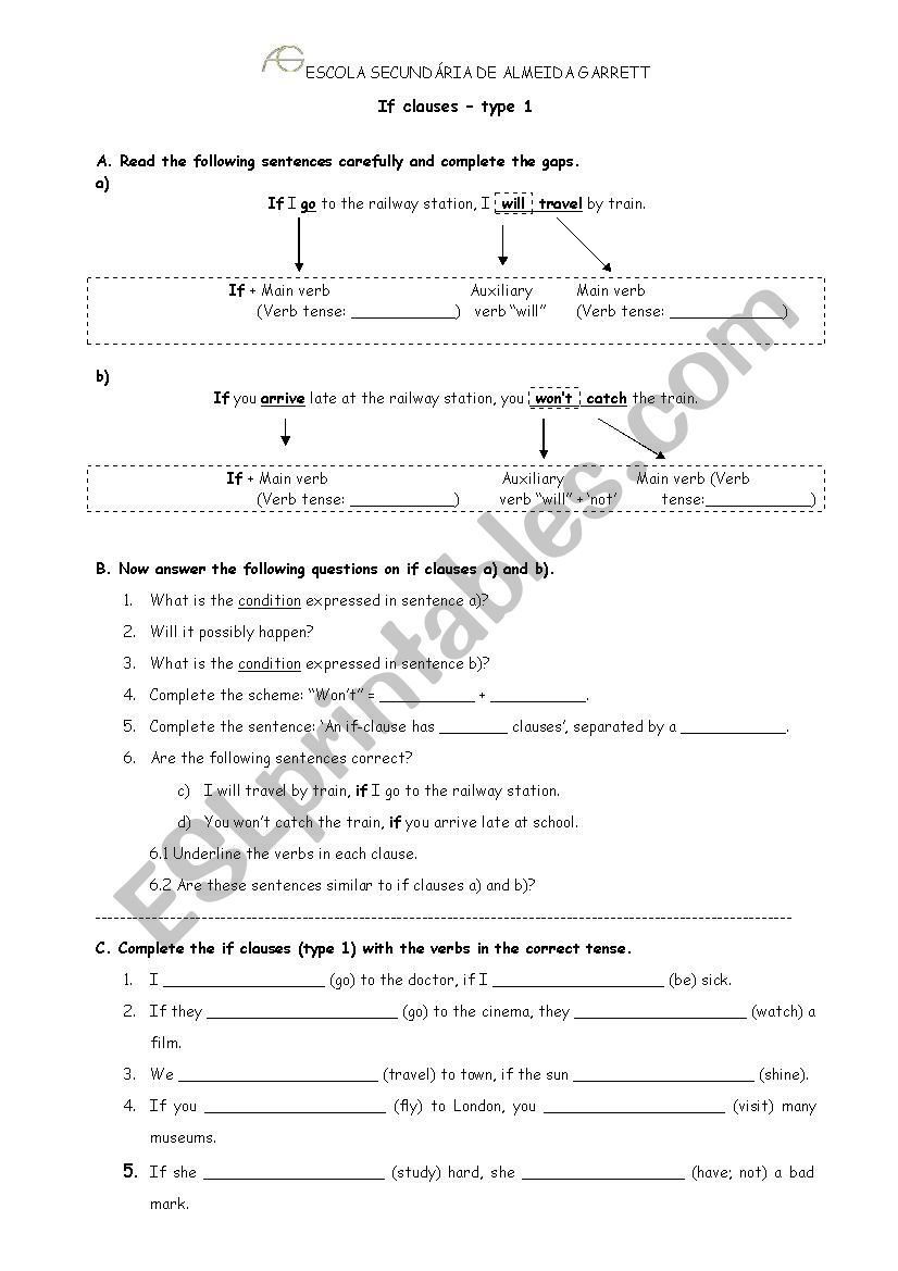 If-Clauses worksheet