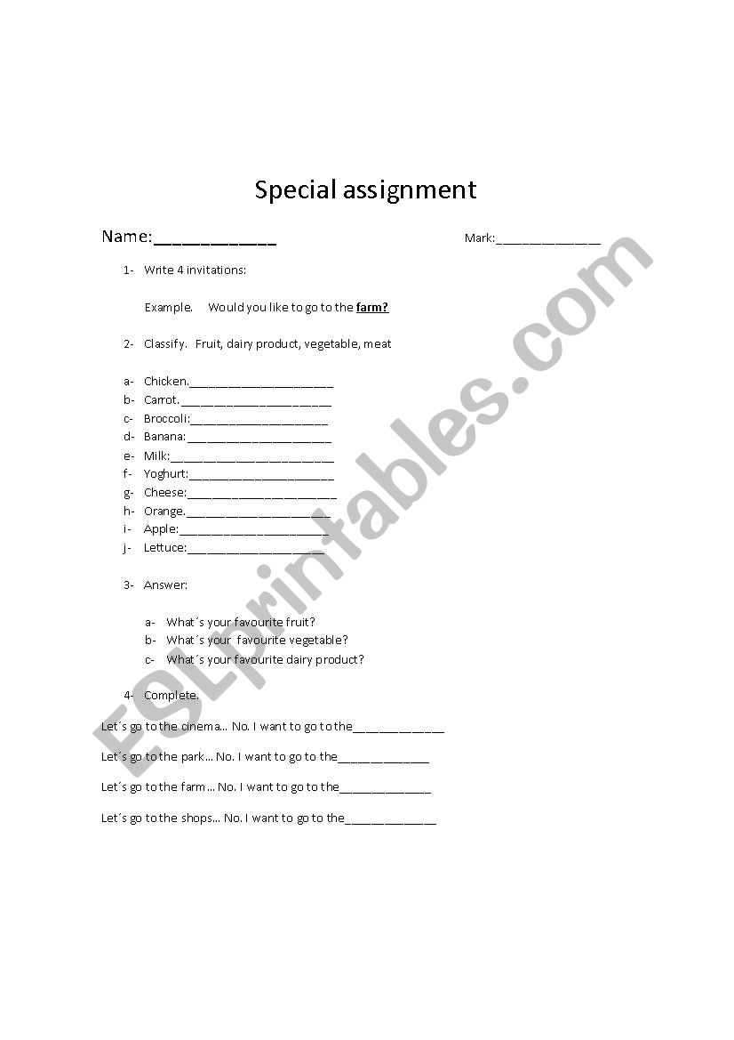 health worksheet