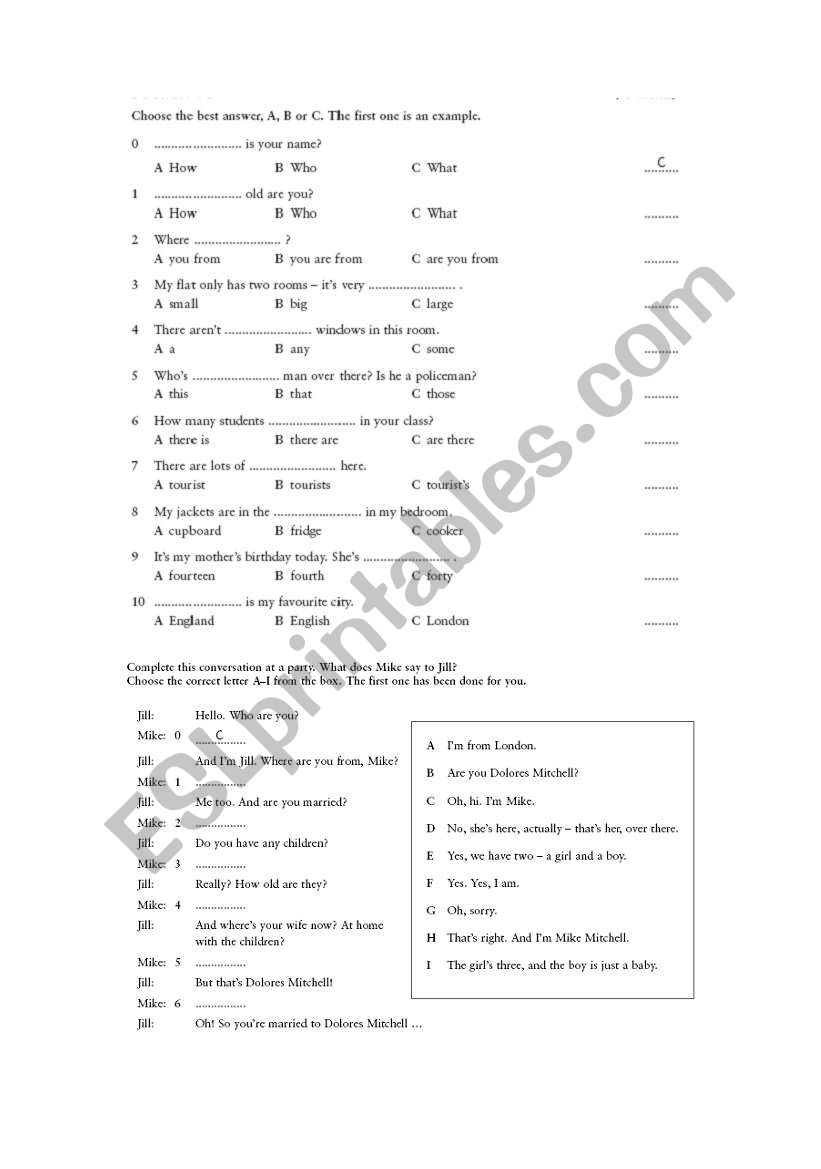 Begginer worksheet