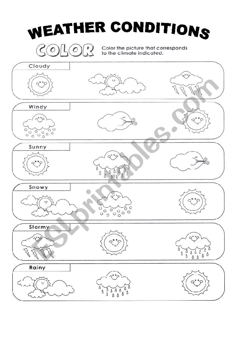 weather conditions worksheet