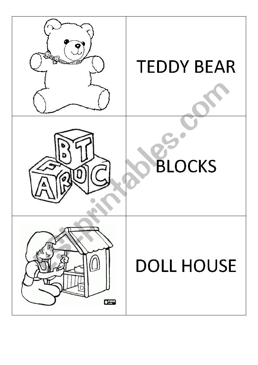 Toy Memory Game worksheet