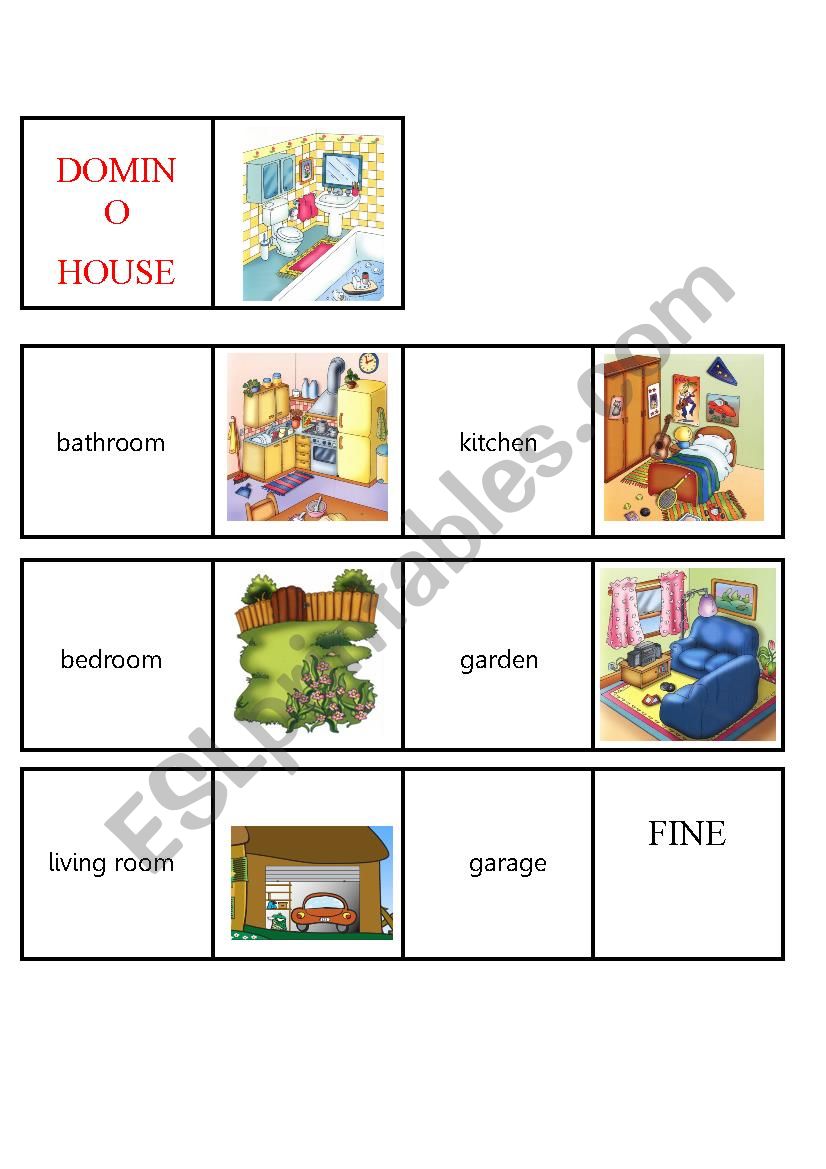 Domino House worksheet