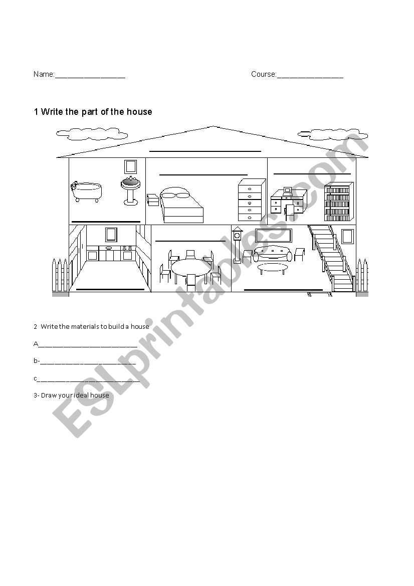 A House worksheet