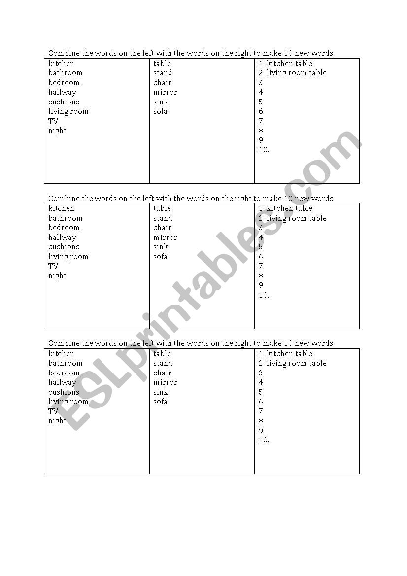 Vocabulary Building: furniture