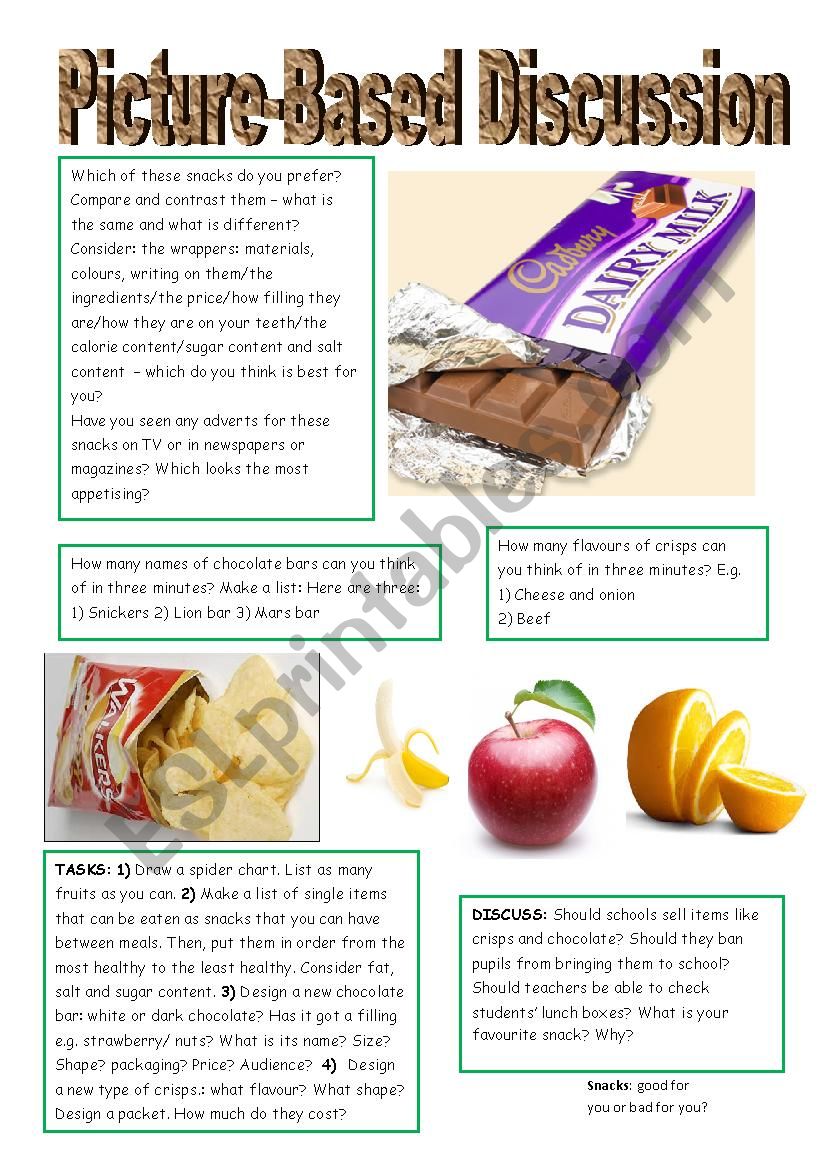 Which is the best snack?  worksheet