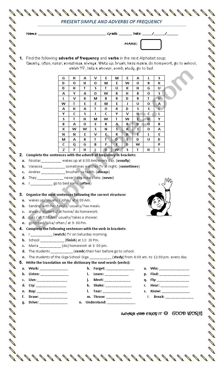 Present simple worksheet