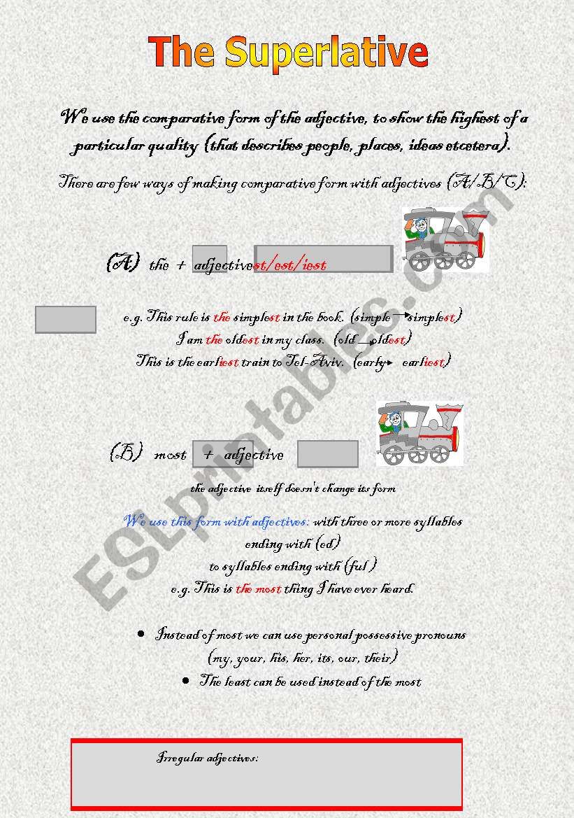 The Superlatives worksheet