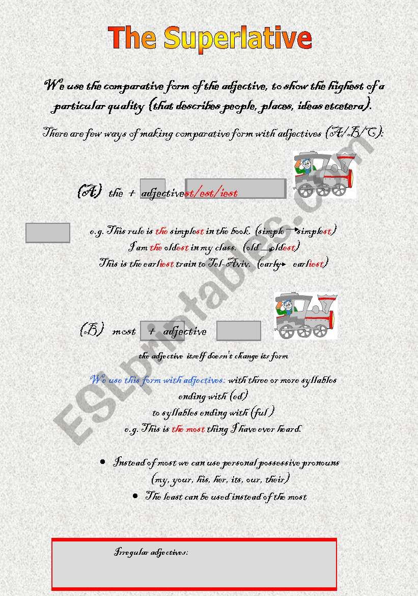 The Superlatives worksheet