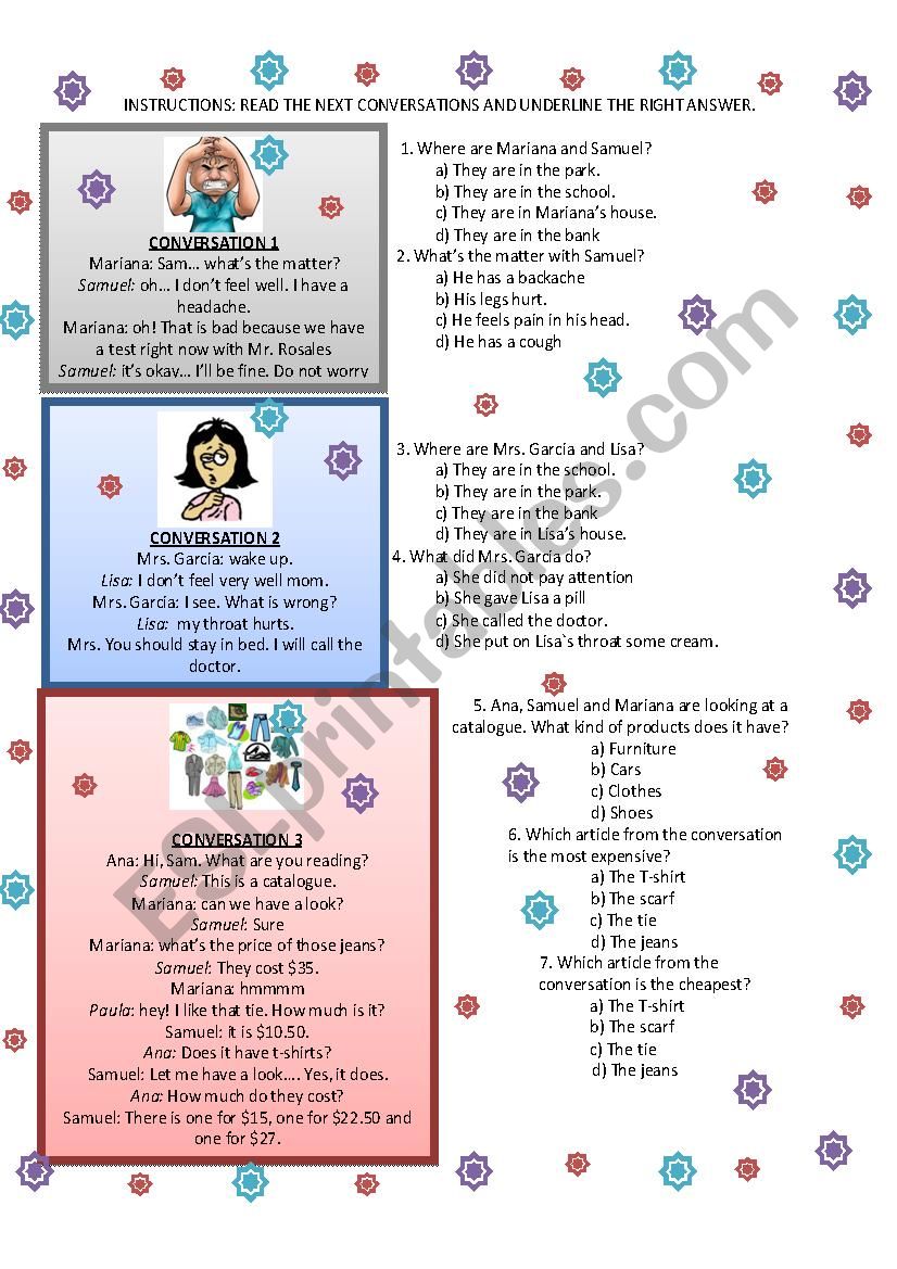 Reading comprehension  worksheet