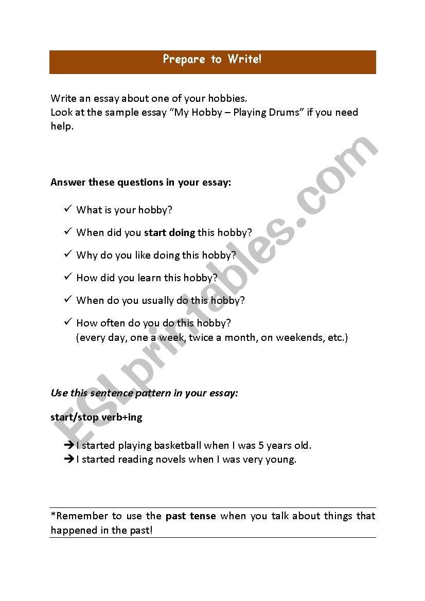 Writing Worksheet worksheet