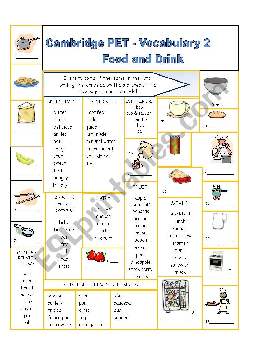 Cambridge PET Vocabulary 2 worksheet