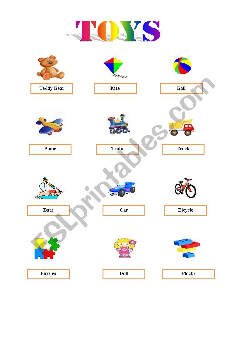 Toys Vocabulary worksheet