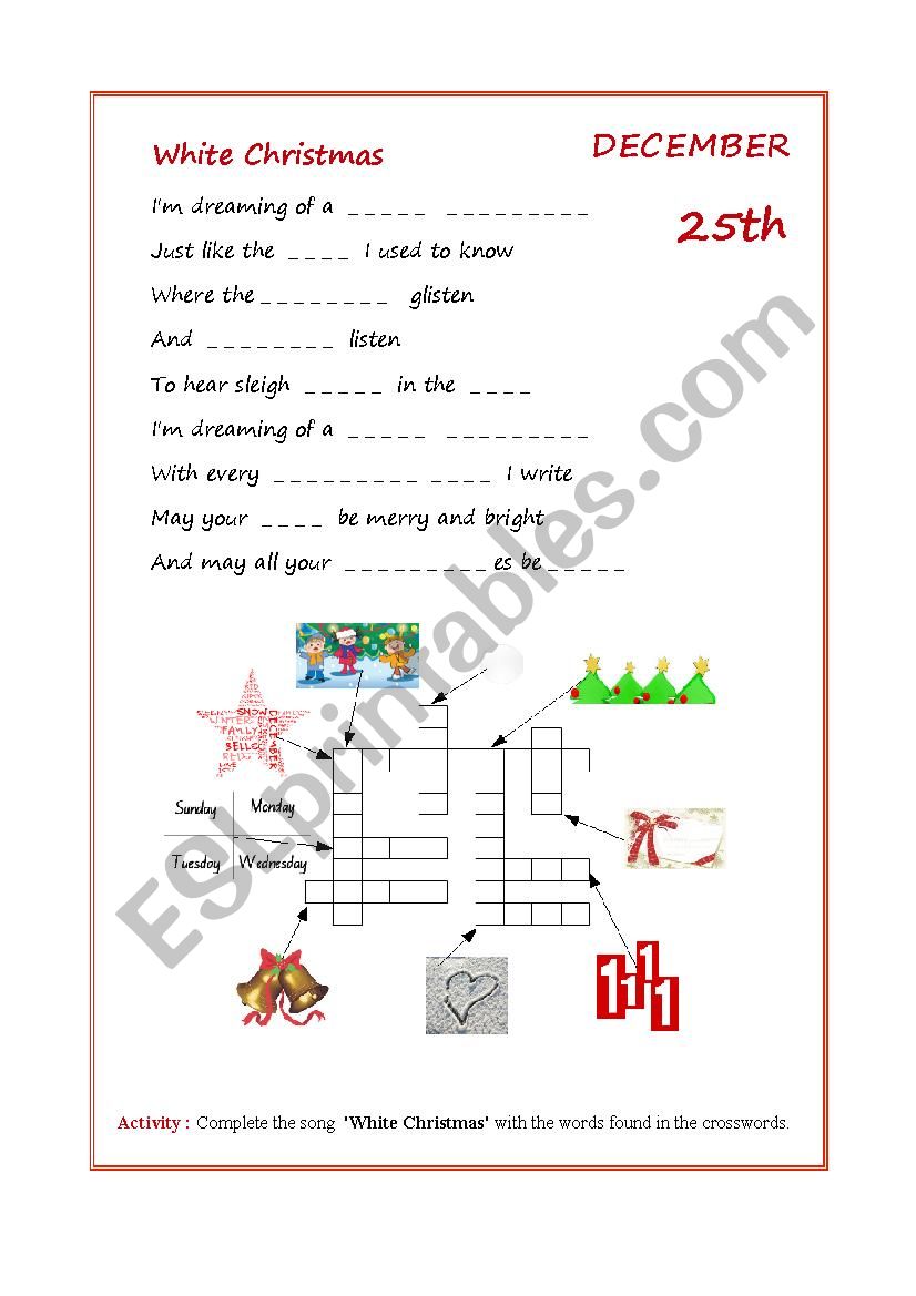2014 Calendar - December worksheet