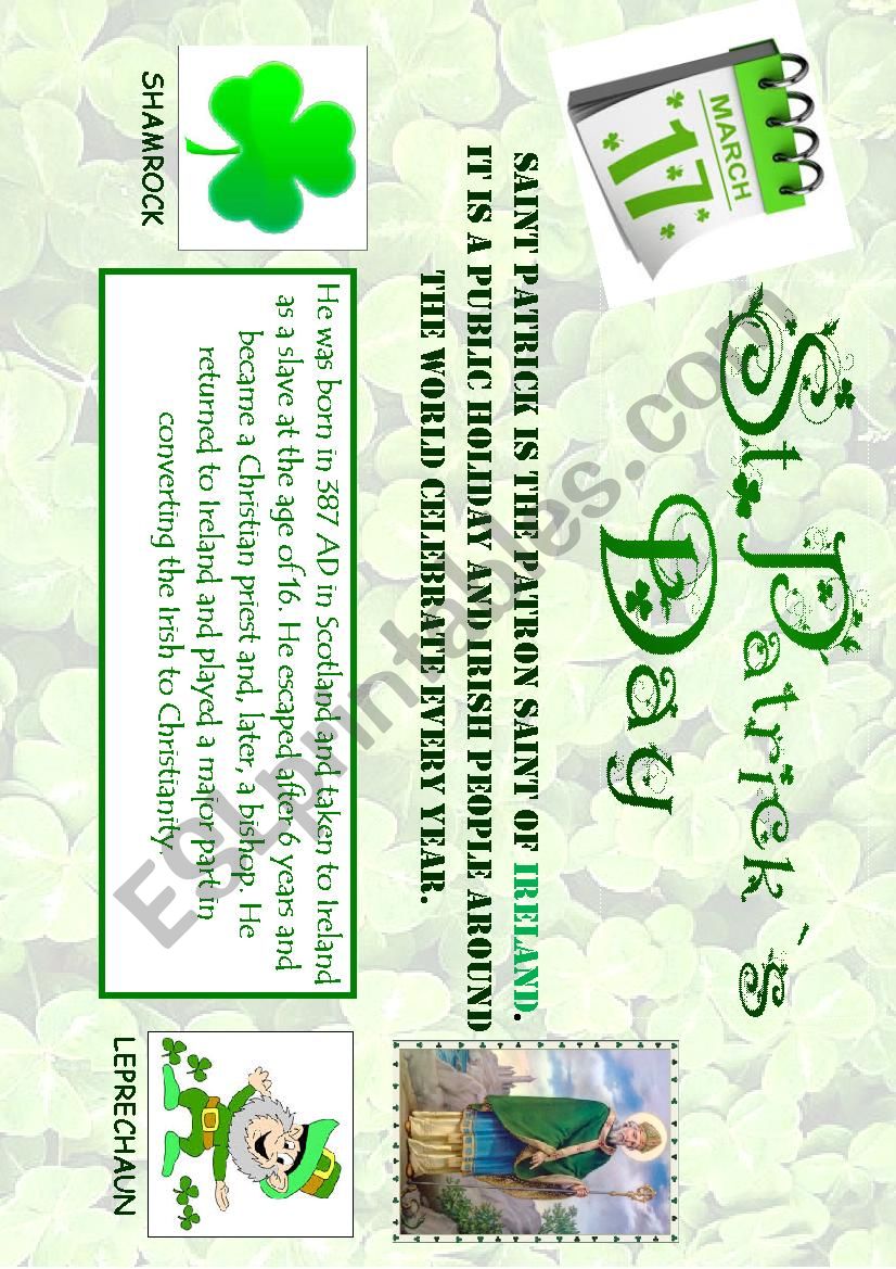 St Patricks Day Poster 1/3 worksheet