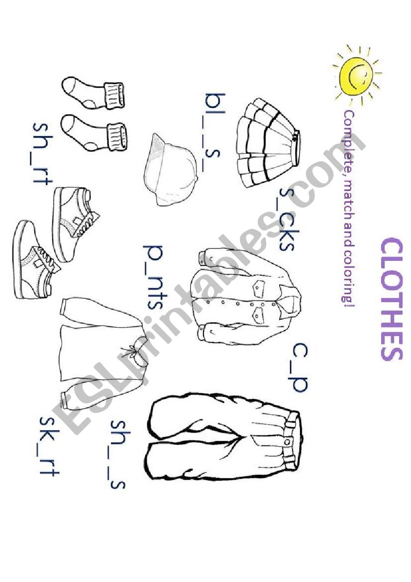 CLOTHES worksheet