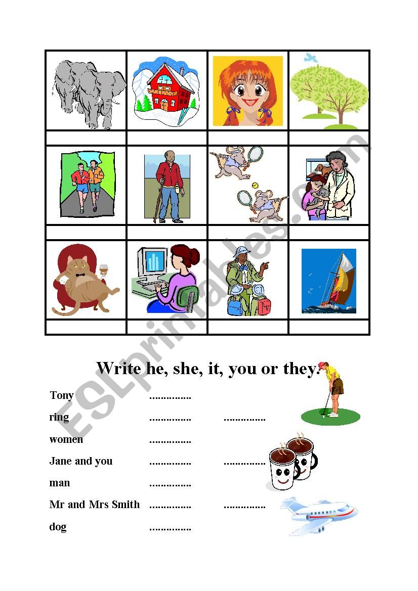 Pronouns worksheet