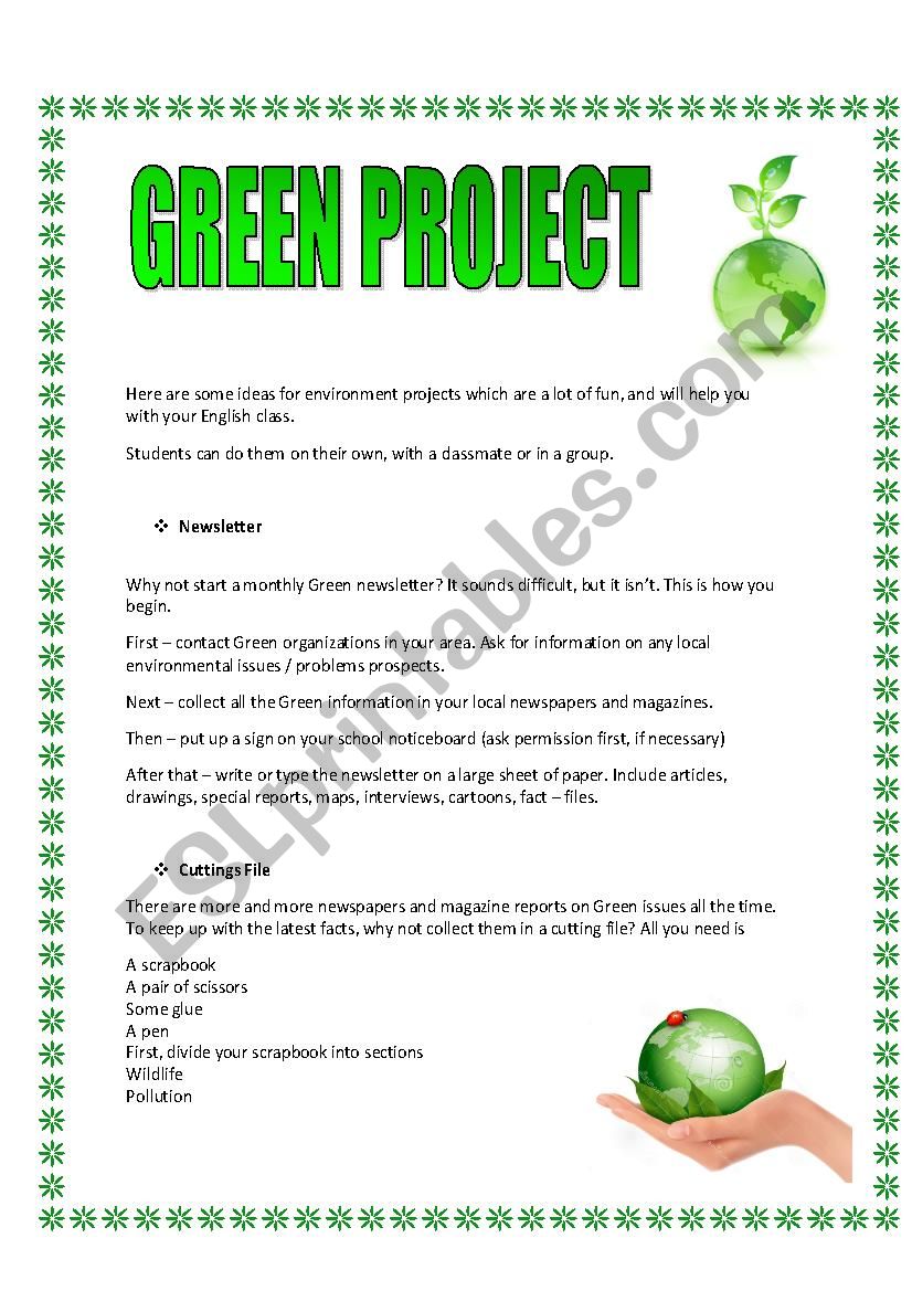 Project 2 (Environment) worksheet