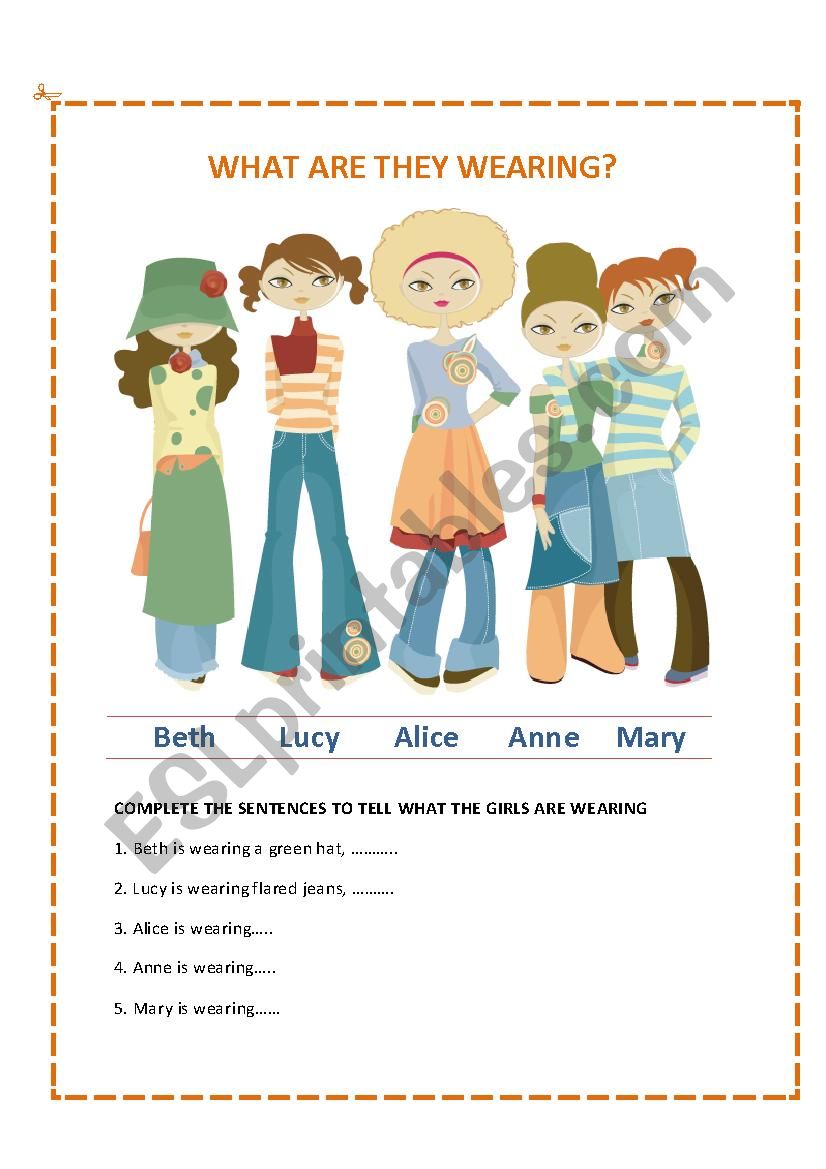 Trendy Clothes worksheet