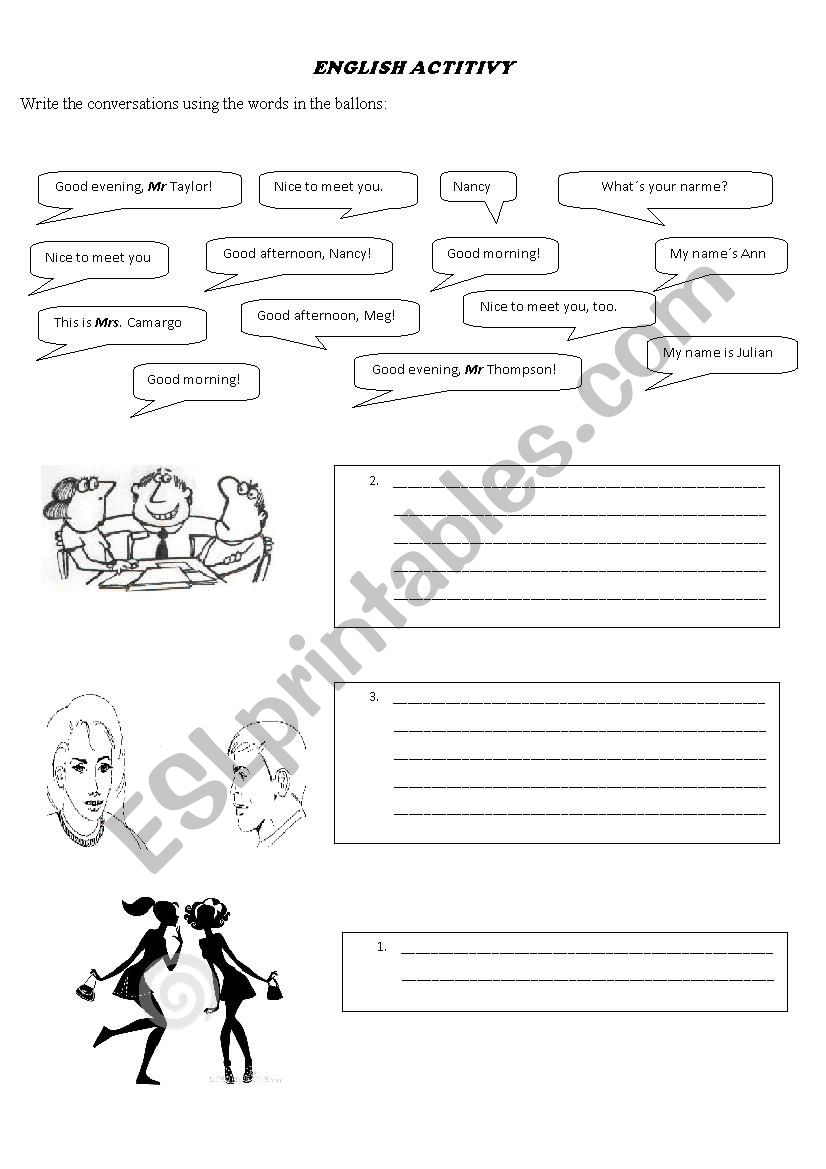 Greeting and Leave-taking worksheet