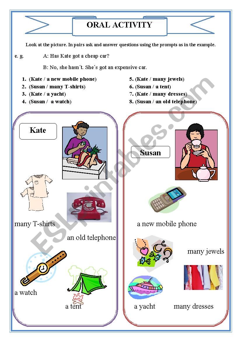 ORAL ACTIVITY  worksheet