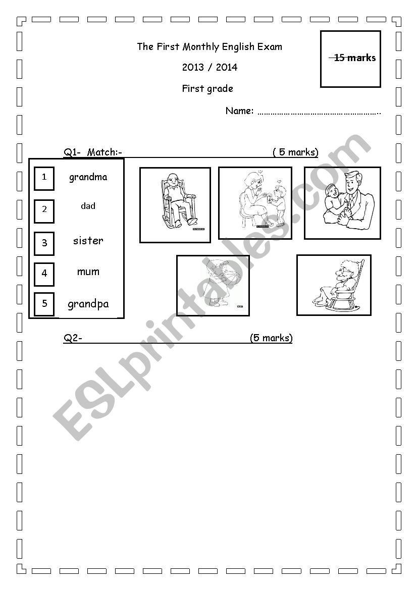 english exam worksheet