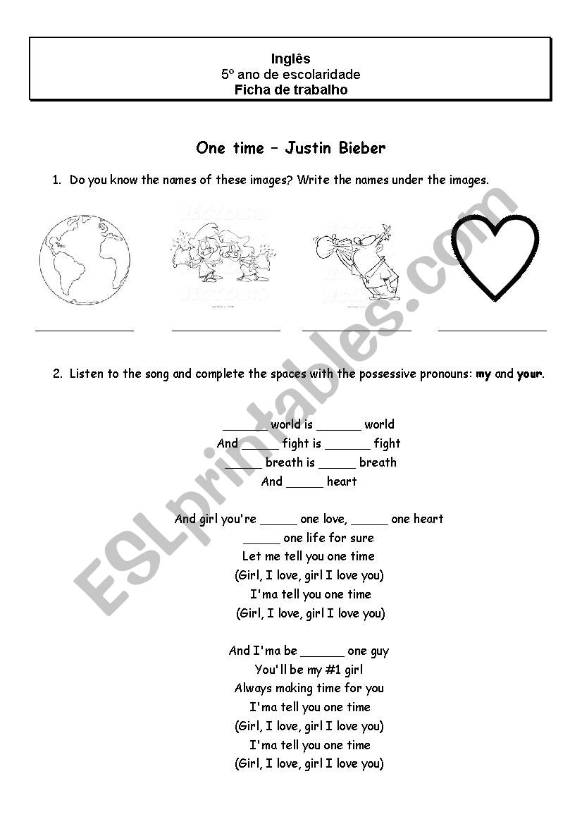 Biebers song worksheet