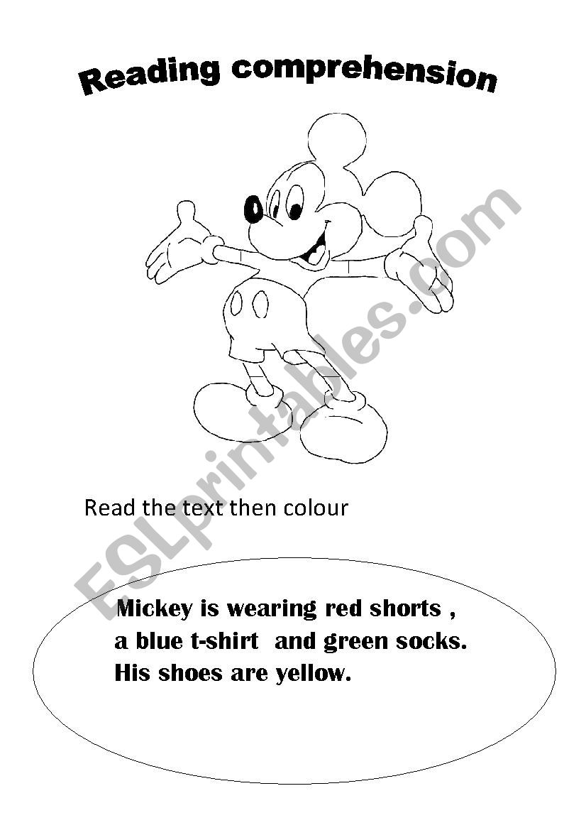 colours and clothes reading comprehension
