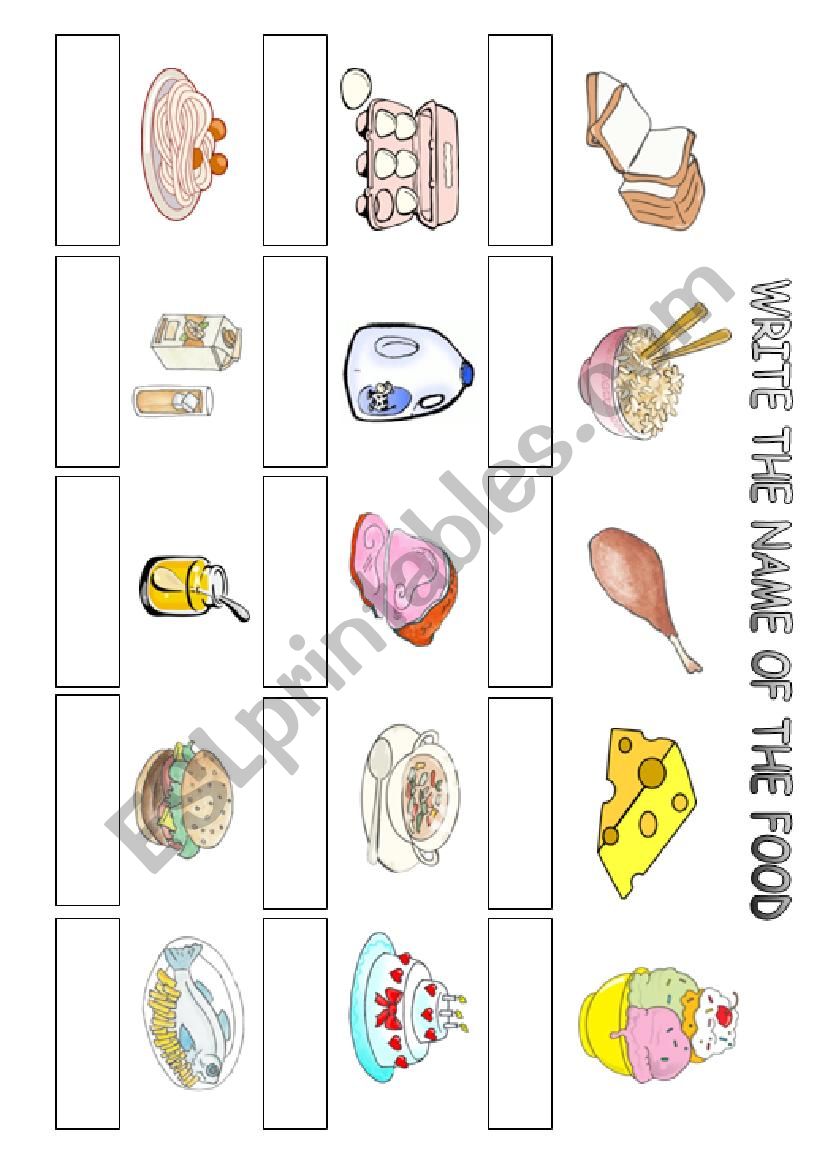 food worksheet worksheet