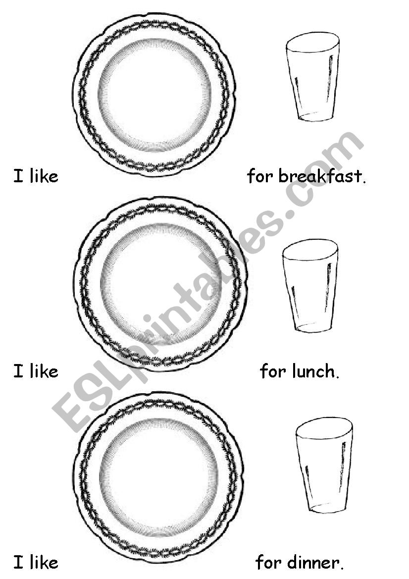 I like....for breakfast worksheet