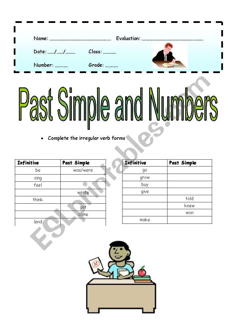 Past Simple and Numbers worksheet