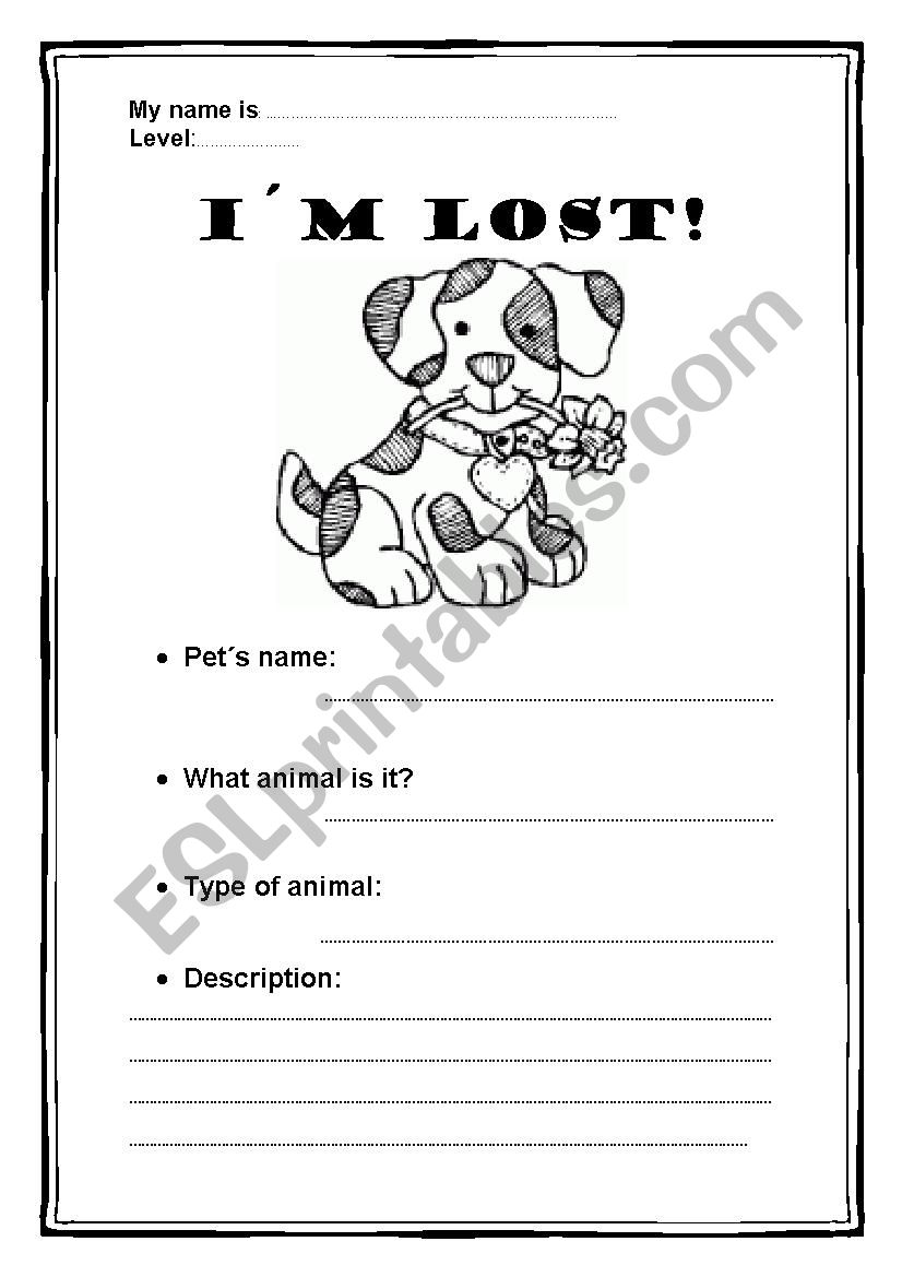 IÂ´M  LOST worksheet