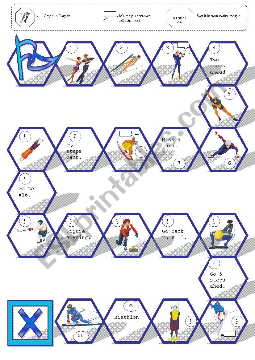 Winter Olympics. A boardgame. worksheet