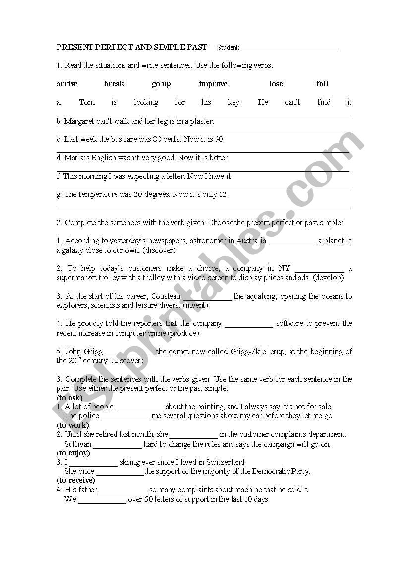 Present perfect versus simple past