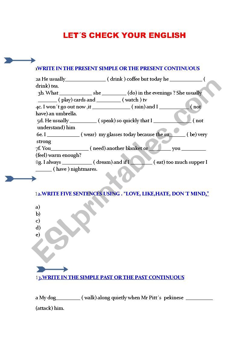LetÂ´s check your English worksheet