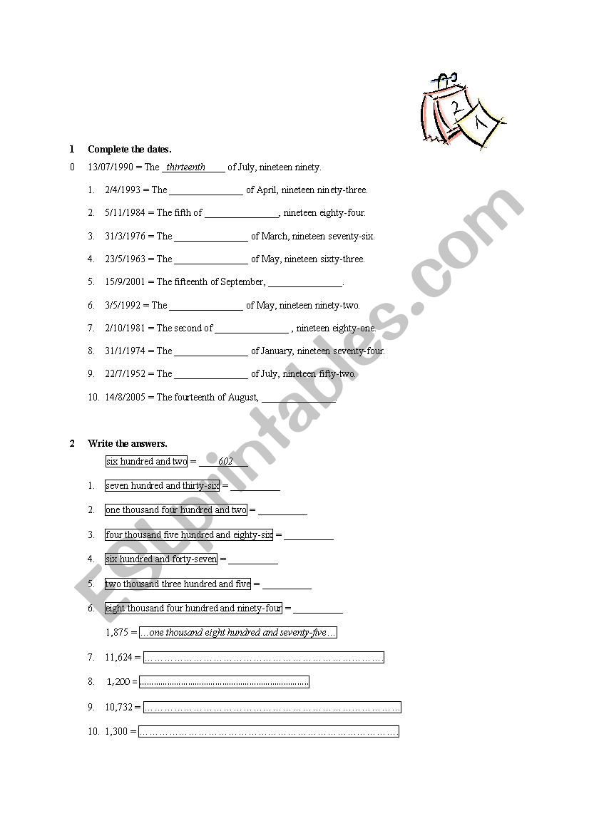dates, ordinal numbers worksheet dates, ordinal numbers worksheet