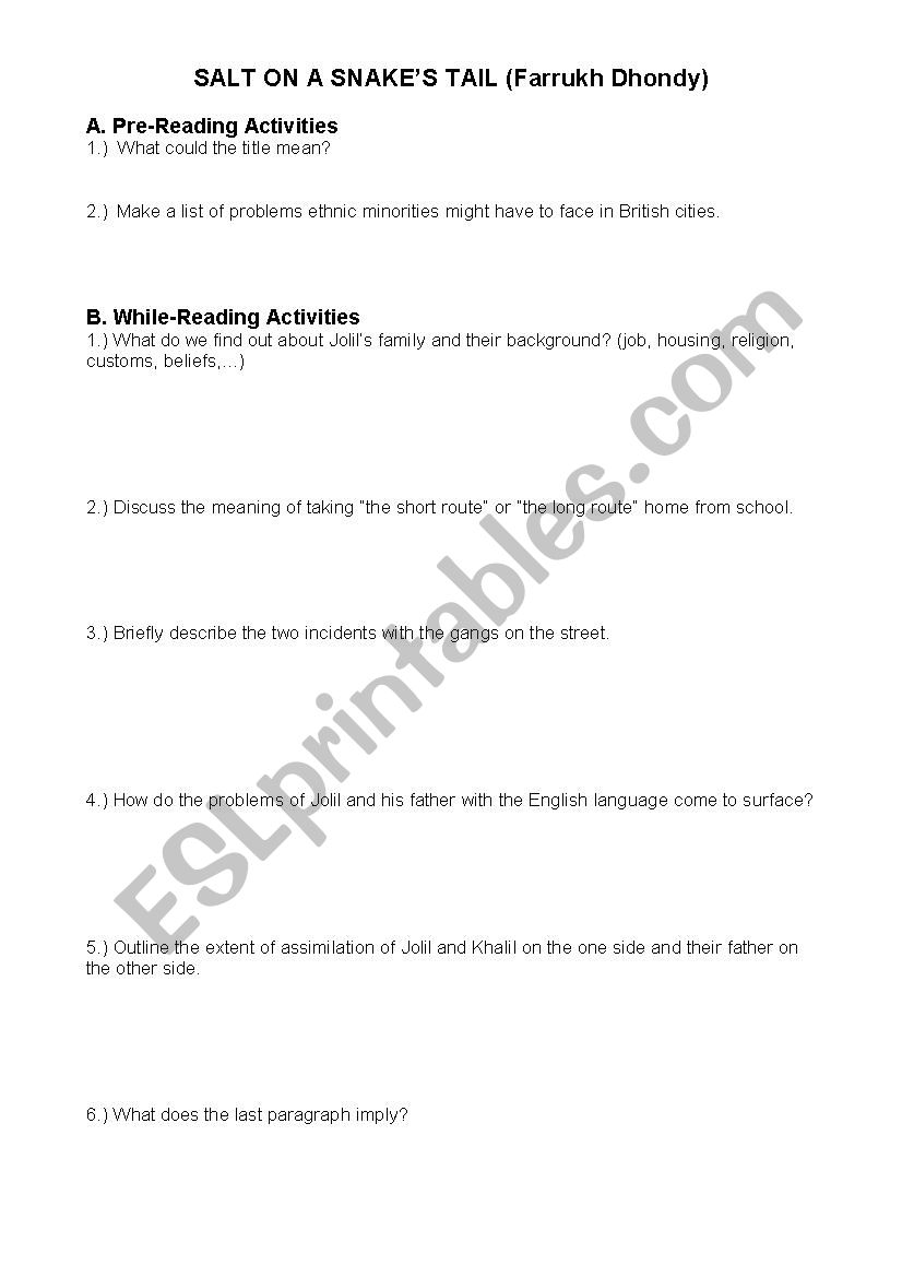 Worksheet on 