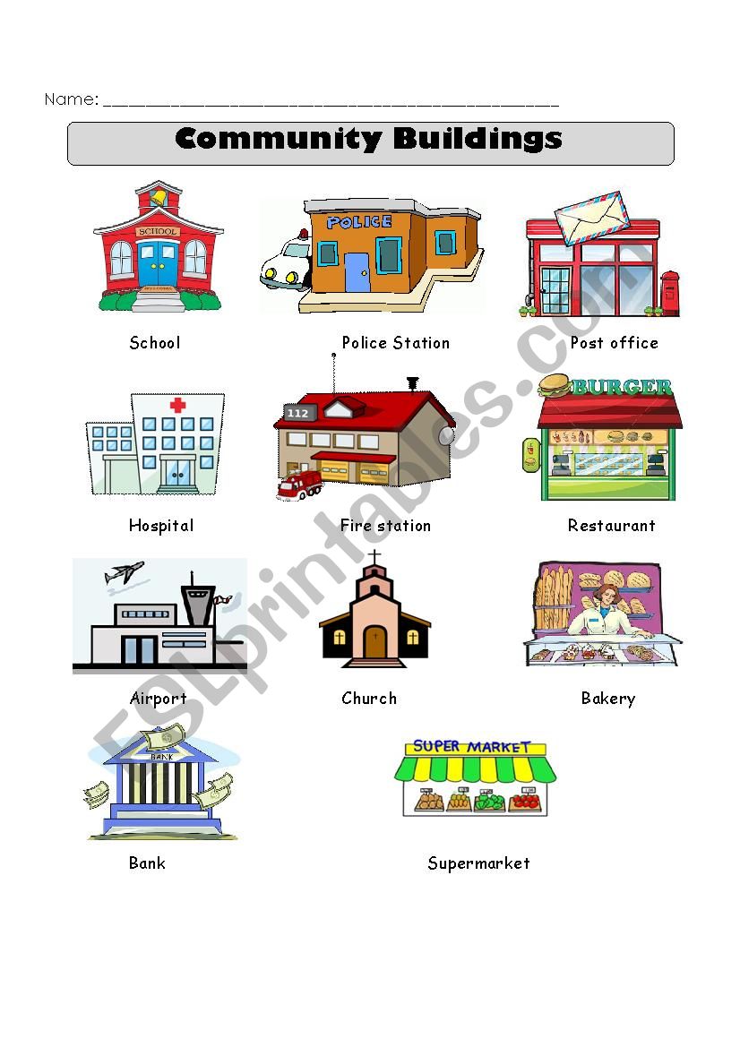 Community Buildings Vocabulary