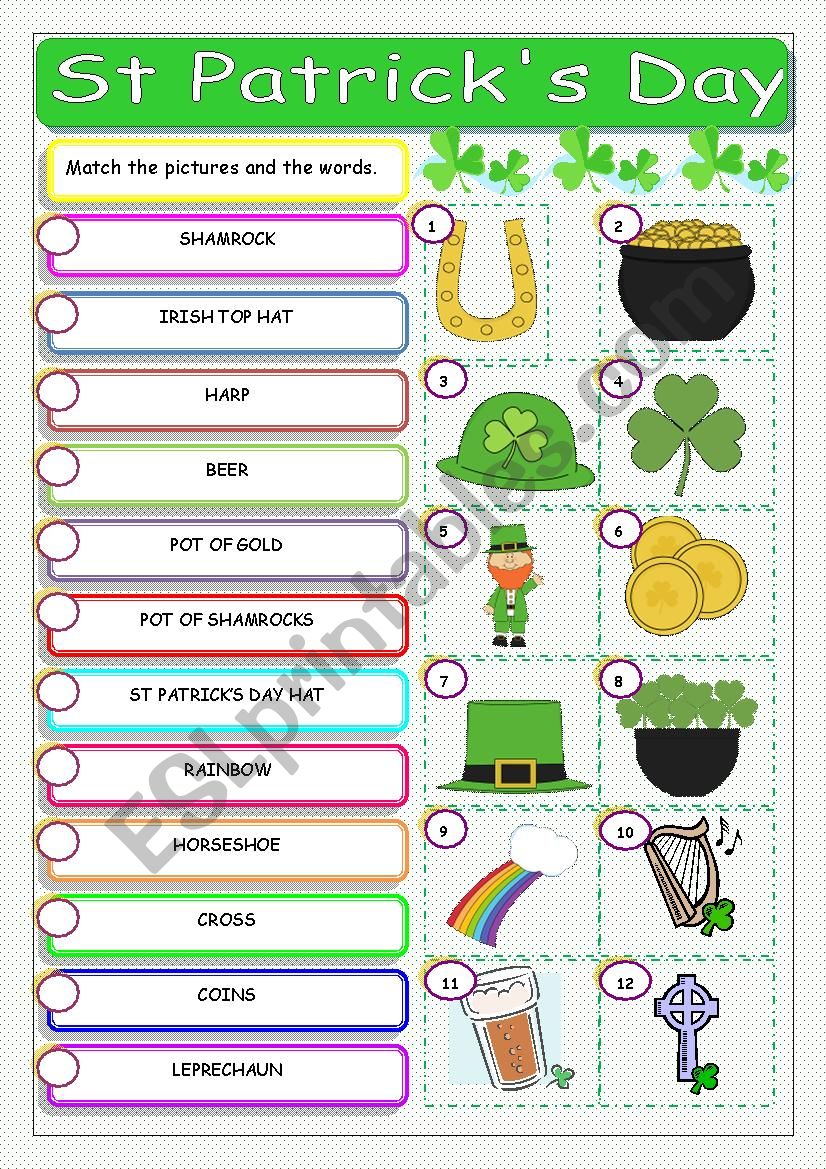 St Patricks Day worksheet