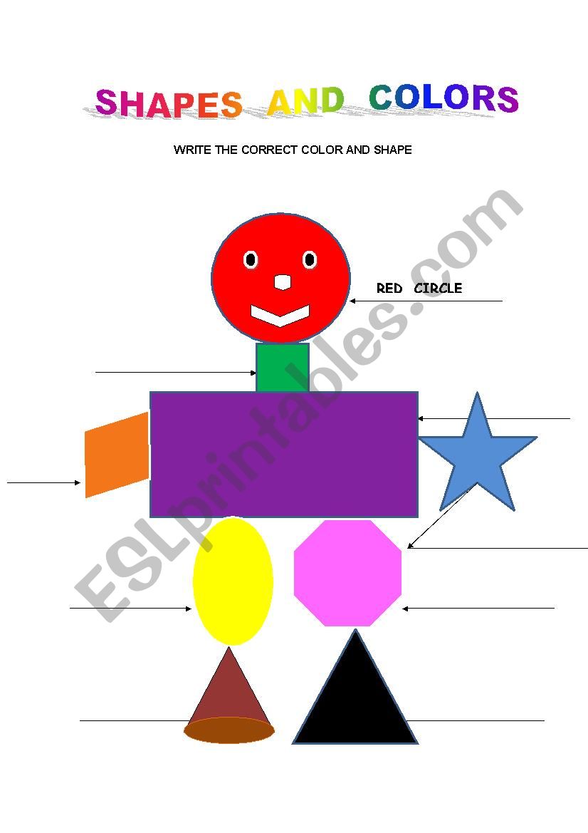 SHAPES AND COLORS worksheet