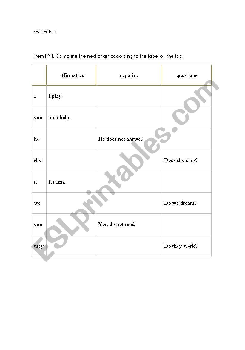 simple present practice worksheet