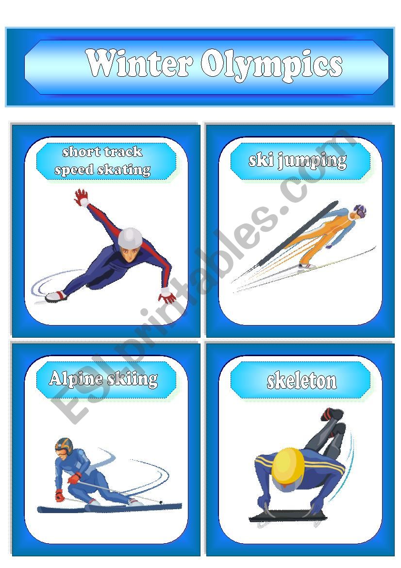 Winter Olympics. Flash-cards. Part II.