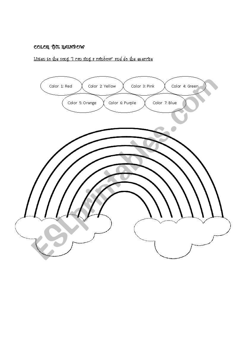 the colors of the rainbow worksheet