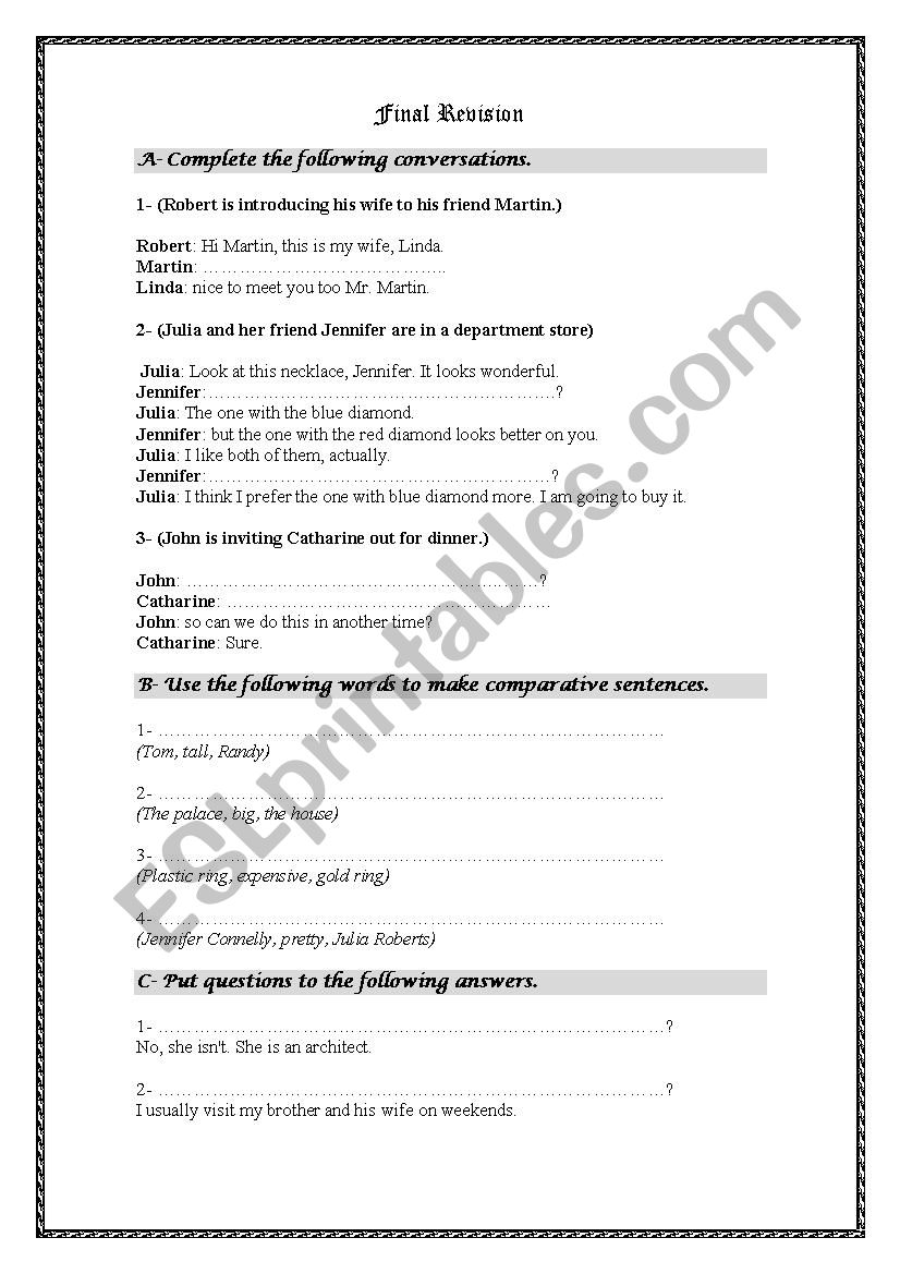 Miscellaneous Structure and Language Functions Revision - New Interchange