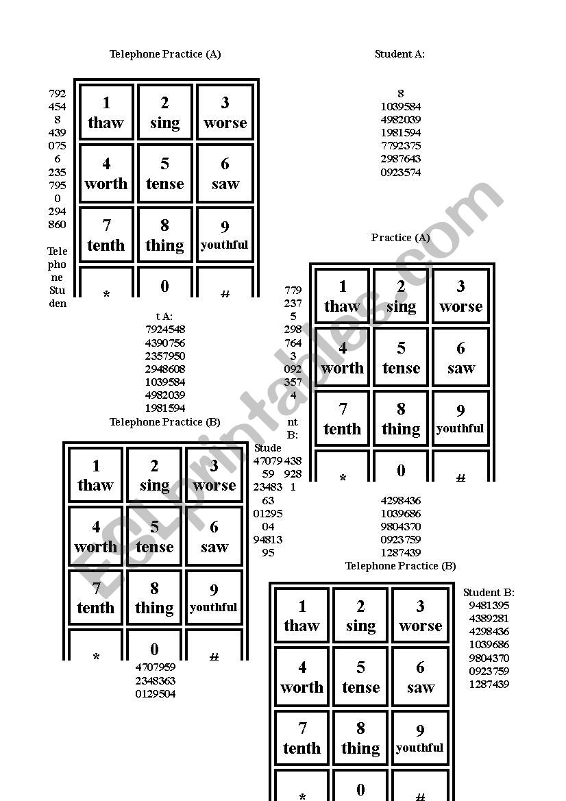 Practice th/s/Ɵ Class Activity Telephone Game