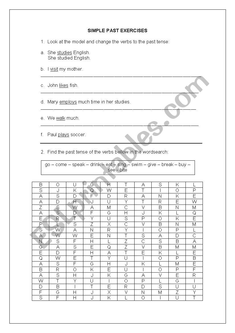 Simple Past  worksheet