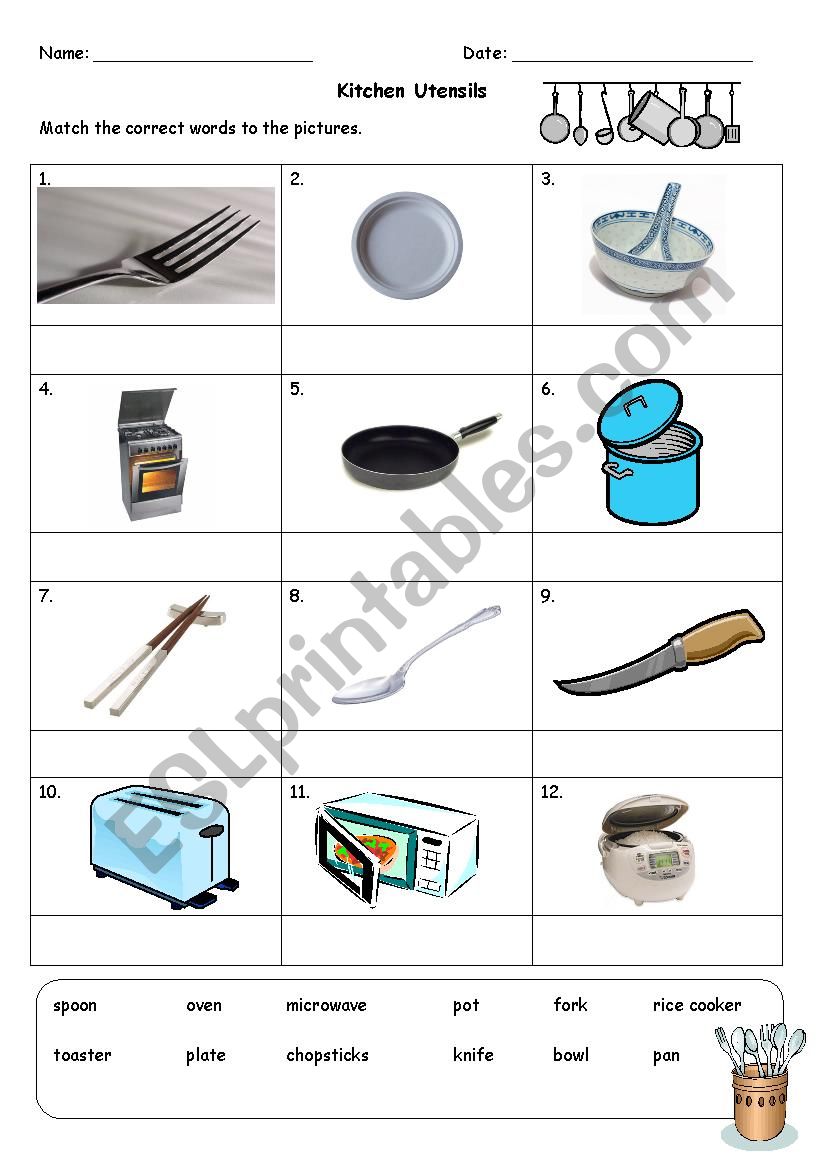 Kitchen Utensils worksheet